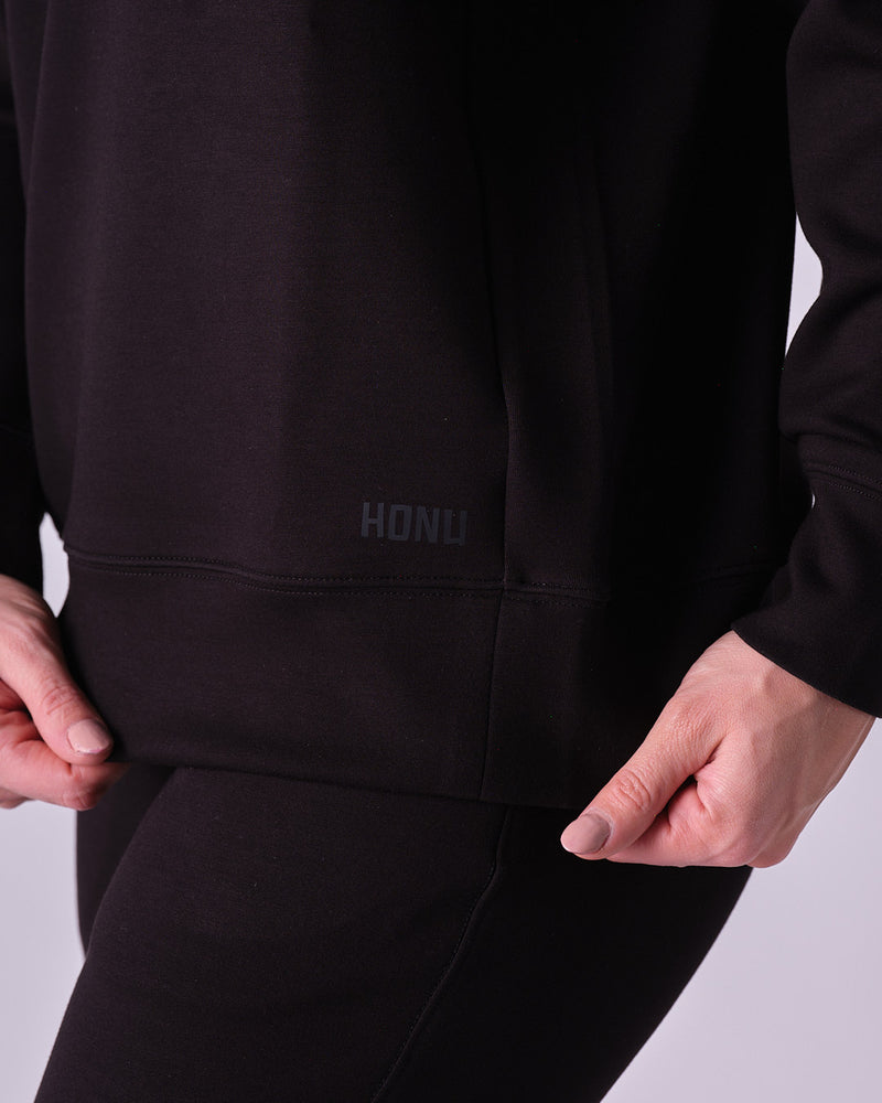 Black Honu Oversized Comfort Crew Sweatshirt (Unisex)