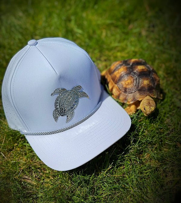 White Honu Hat with Silver logo